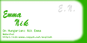 emma nik business card
